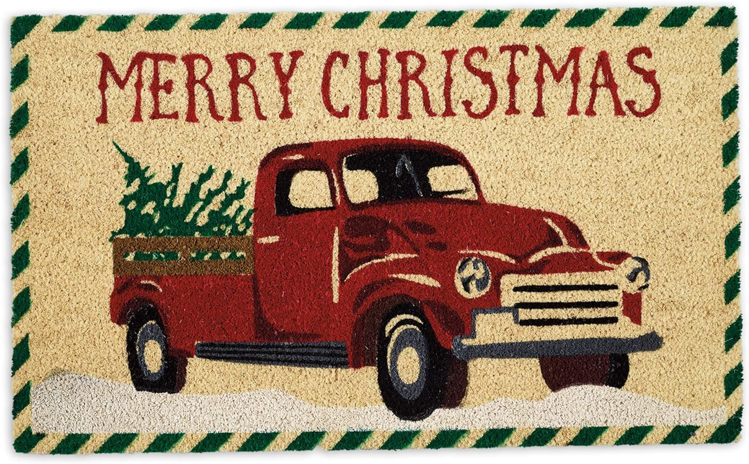 DII Natural Coir Outdoor Christmas Doormat Collection Decorative Holiday Mat, 17x29, Red Truck | Amazon (US)