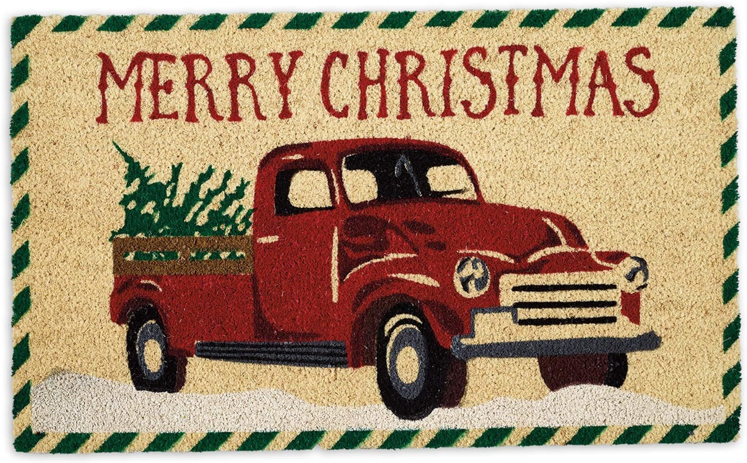 DII Natural Coir Outdoor Christmas Doormat Collection Decorative Holiday Mat, 17x29, Red Truck | Amazon (US)