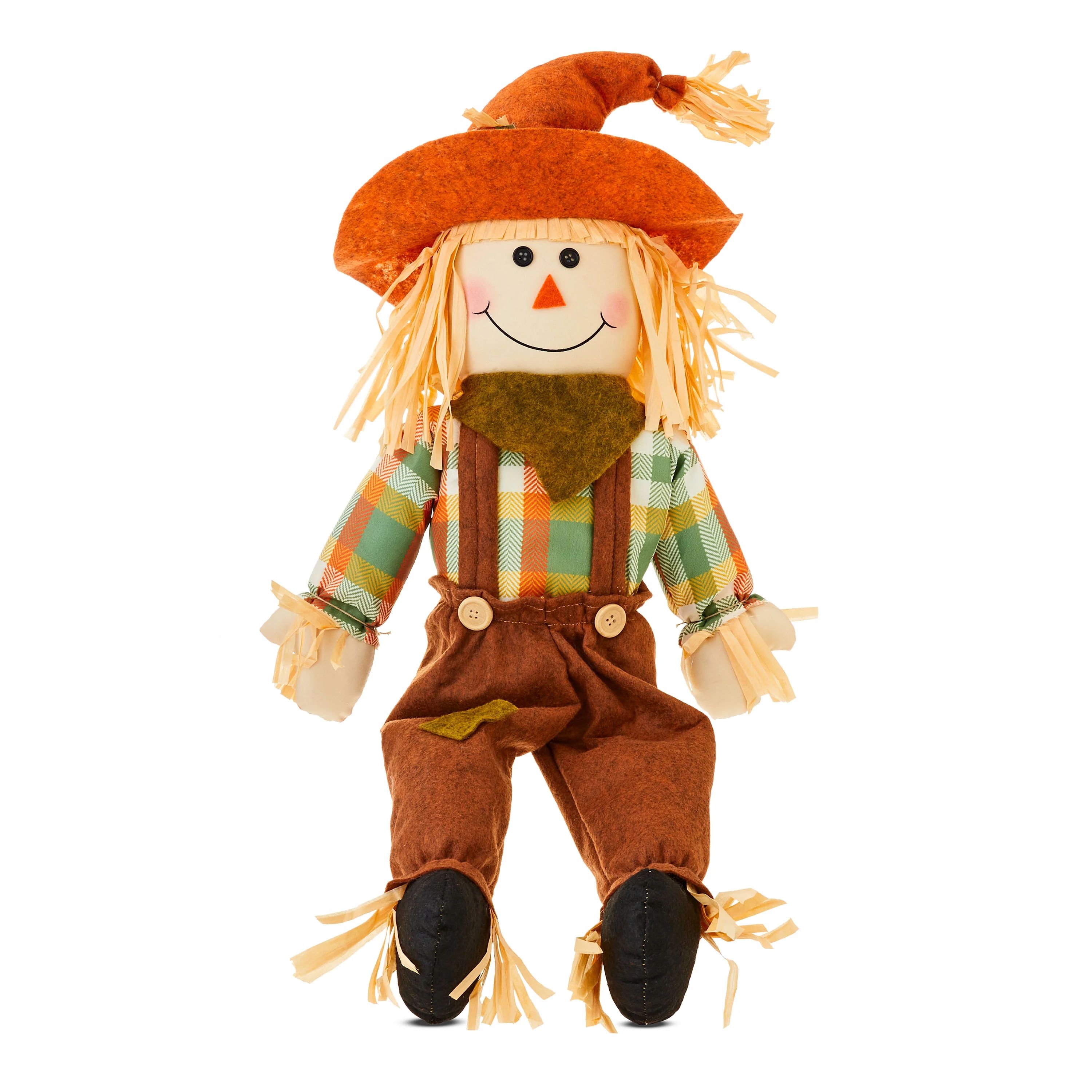 Harvest Sitting Scarecrow Tabletop Decoration, by Way To Celebrate - Walmart.com | Walmart (US)