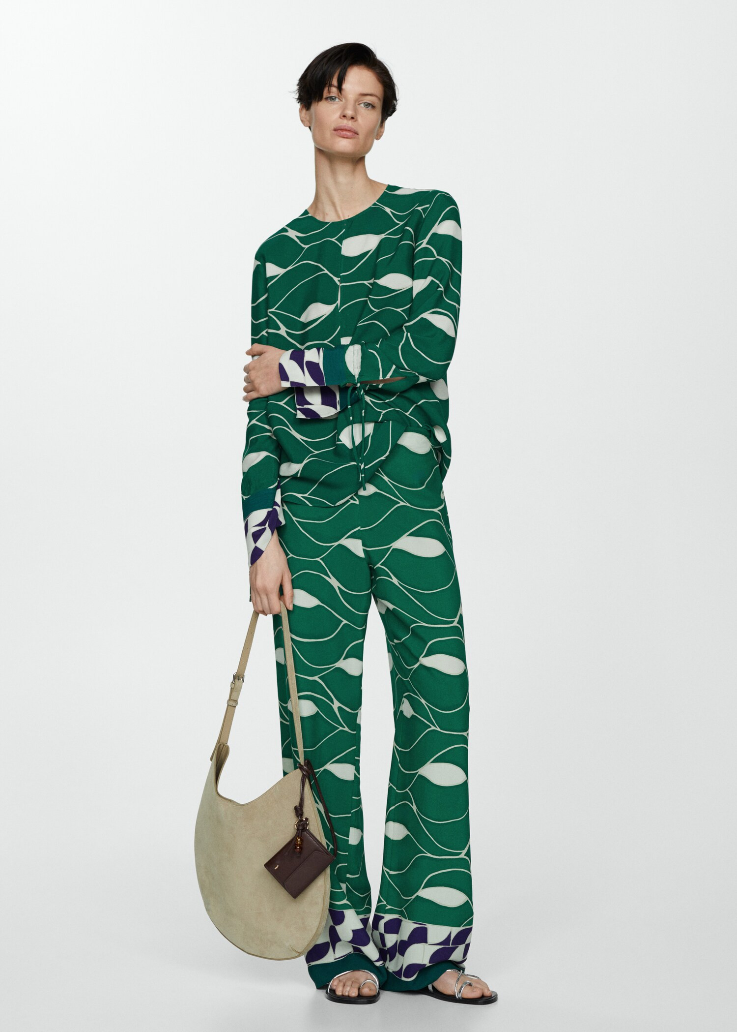 Blouse imprimée nœud | MANGO (FR)