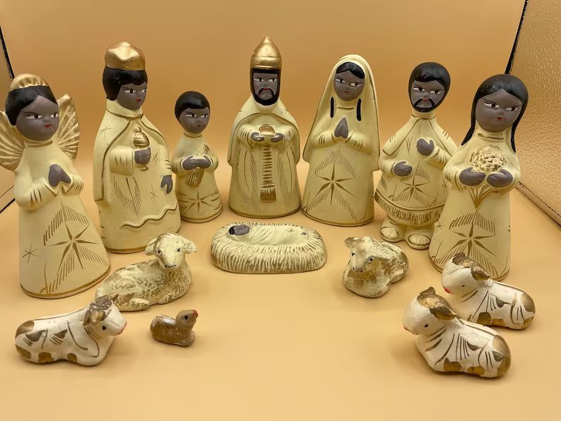 Vintage Mexico Pottery Nativity Set Mexican Folk Art Christmas - Etsy | Etsy (US)