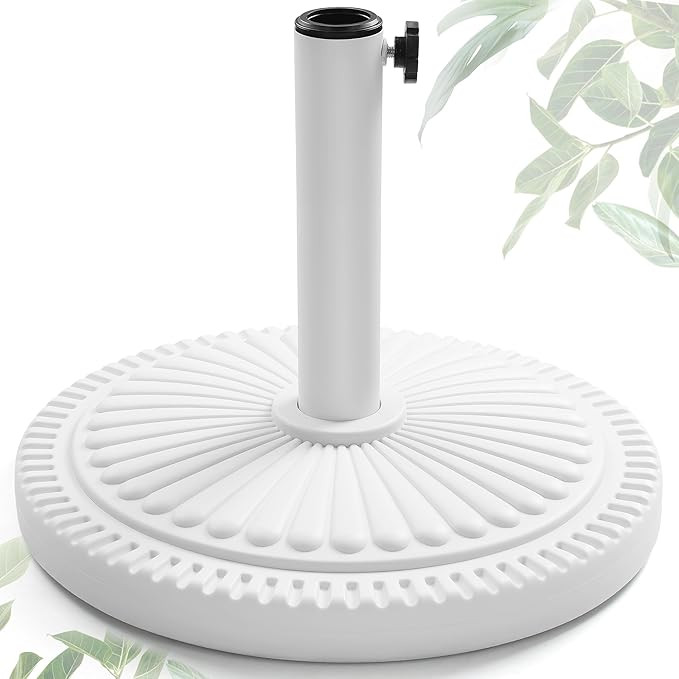 FRUITEAM 23-lbs Round Patio Umbrella Base Pre-Filled Umbrella Stand 15" Sun-Flower-Pattern Heavy ... | Amazon (US)