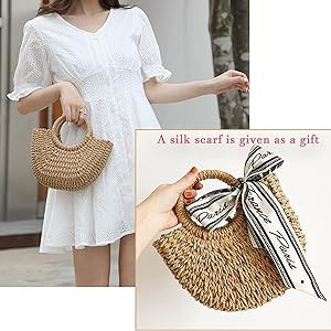 Raffia Woven Wicker Clutch Bag Straw Purse For Girls Summer Beach Crossbody Handbags | Amazon (US)