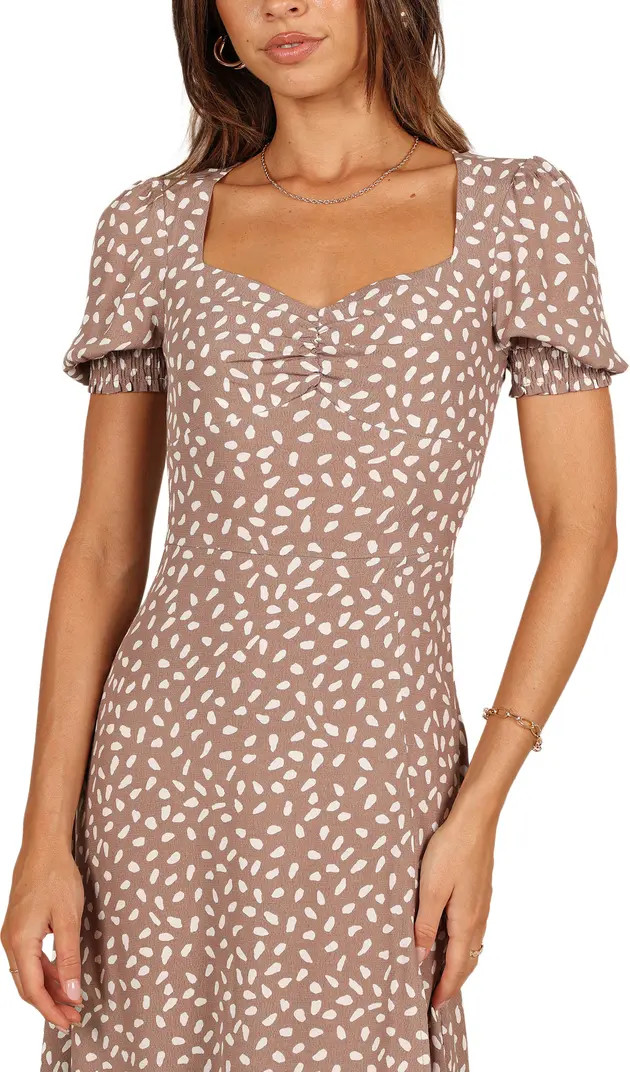 Franklin Print Puff Sleeve Midi Dress | Nordstrom