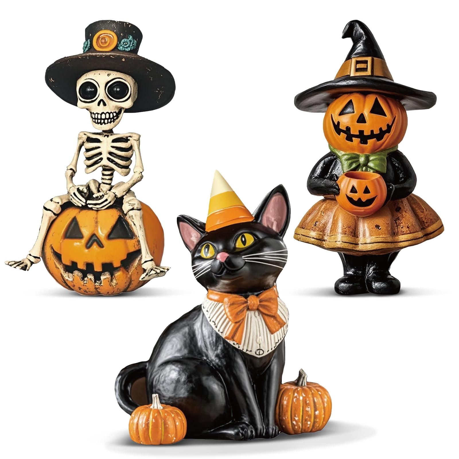 Yalikop 3 Pcs Vintage Halloween Wood Decoration Indoor Halloween Wooden Table Signs Rustic Black ... | Amazon (US)