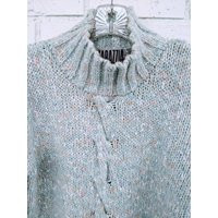 Vintage Chunky Cable Knit Variegated Blues Turtleneck Long Sleeve Sweater Warm Winter Women's Size S | Etsy (US)