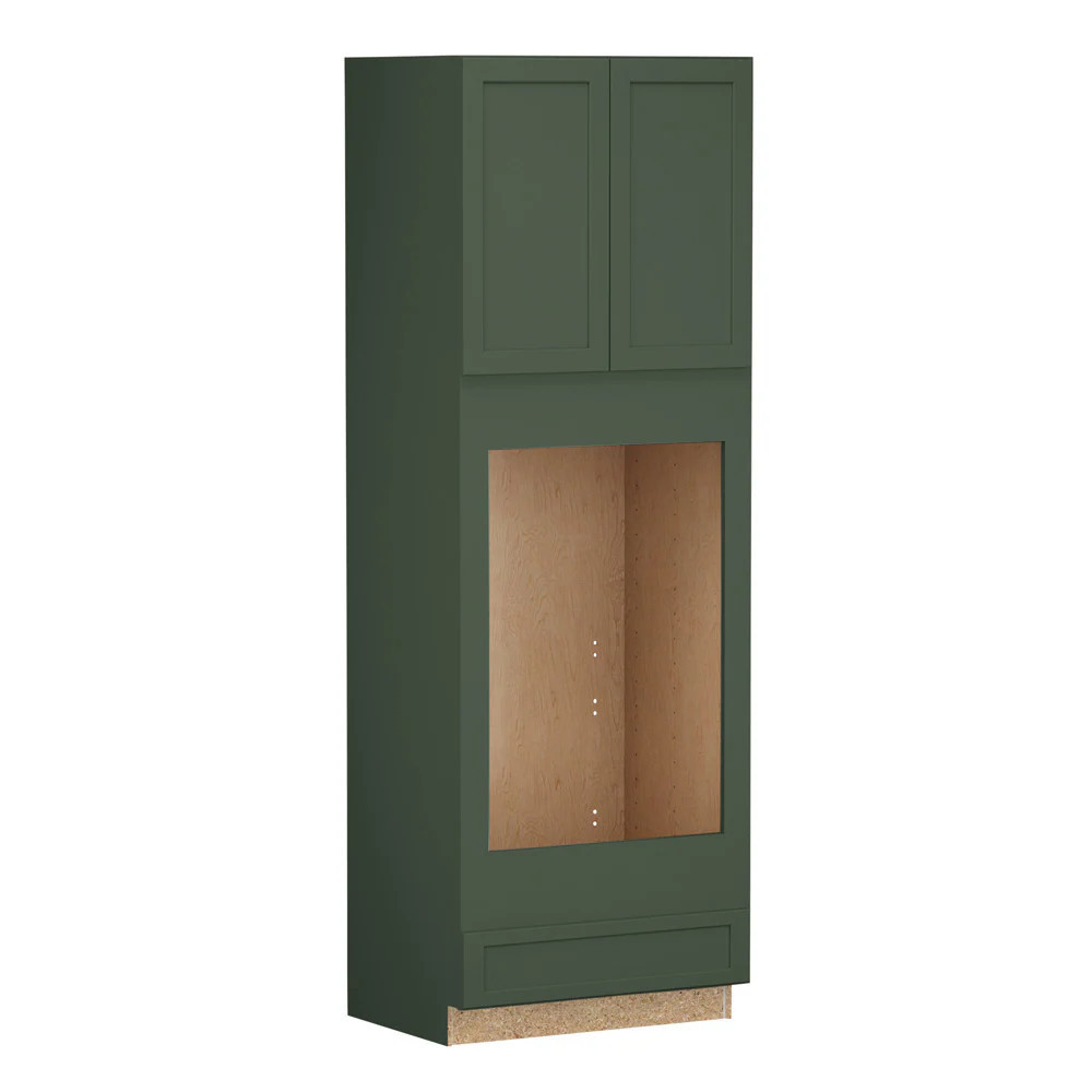Shenandoah Breckenridge FOL 33-in W x 96-in H x 24-in D Sage Painted Double Oven Base Fully Assembled Cabinet Recessed Panel Shaker one_size in Green | Lowe's
