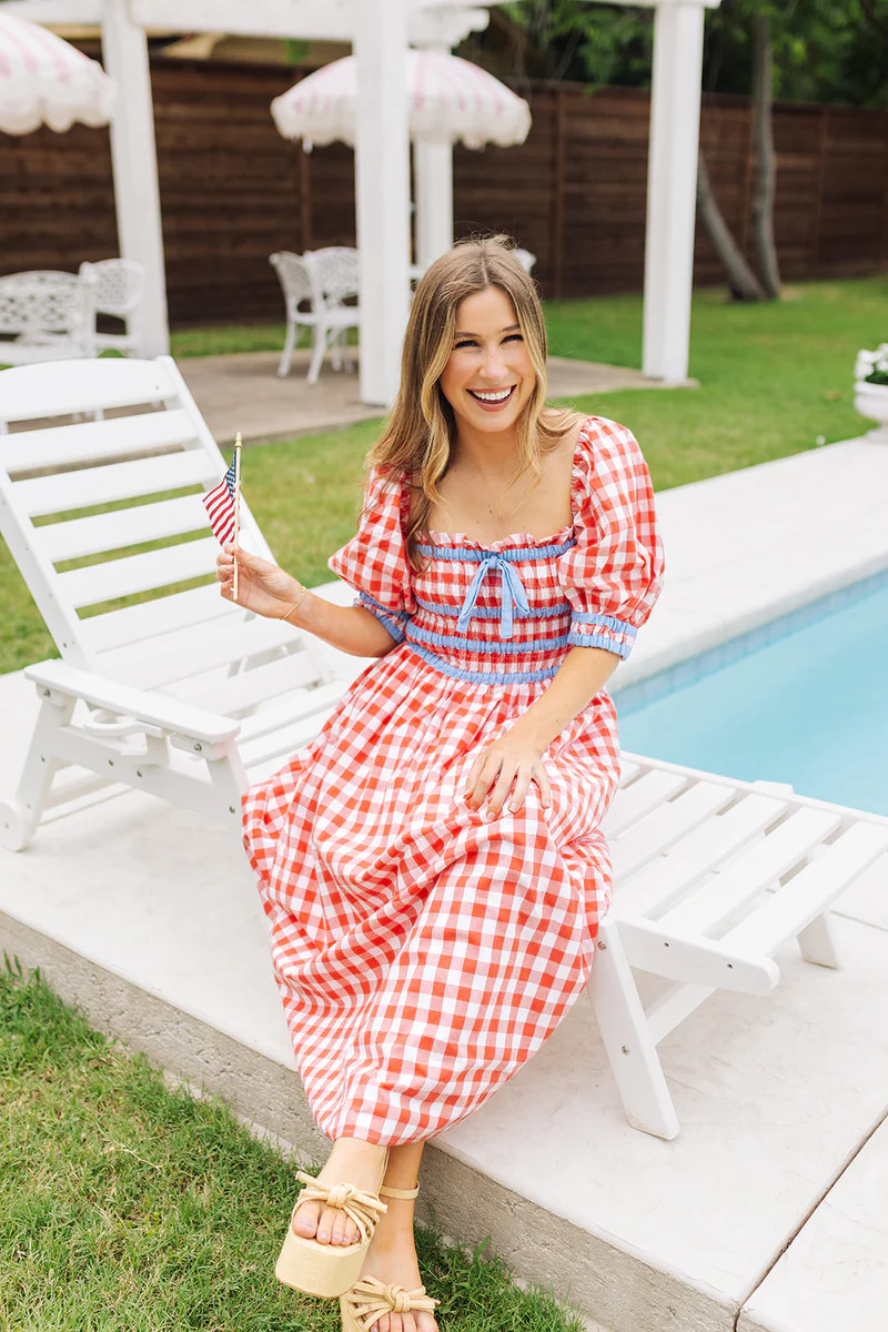 Freedom Rings Midi Dress - Red | The Impeccable Pig