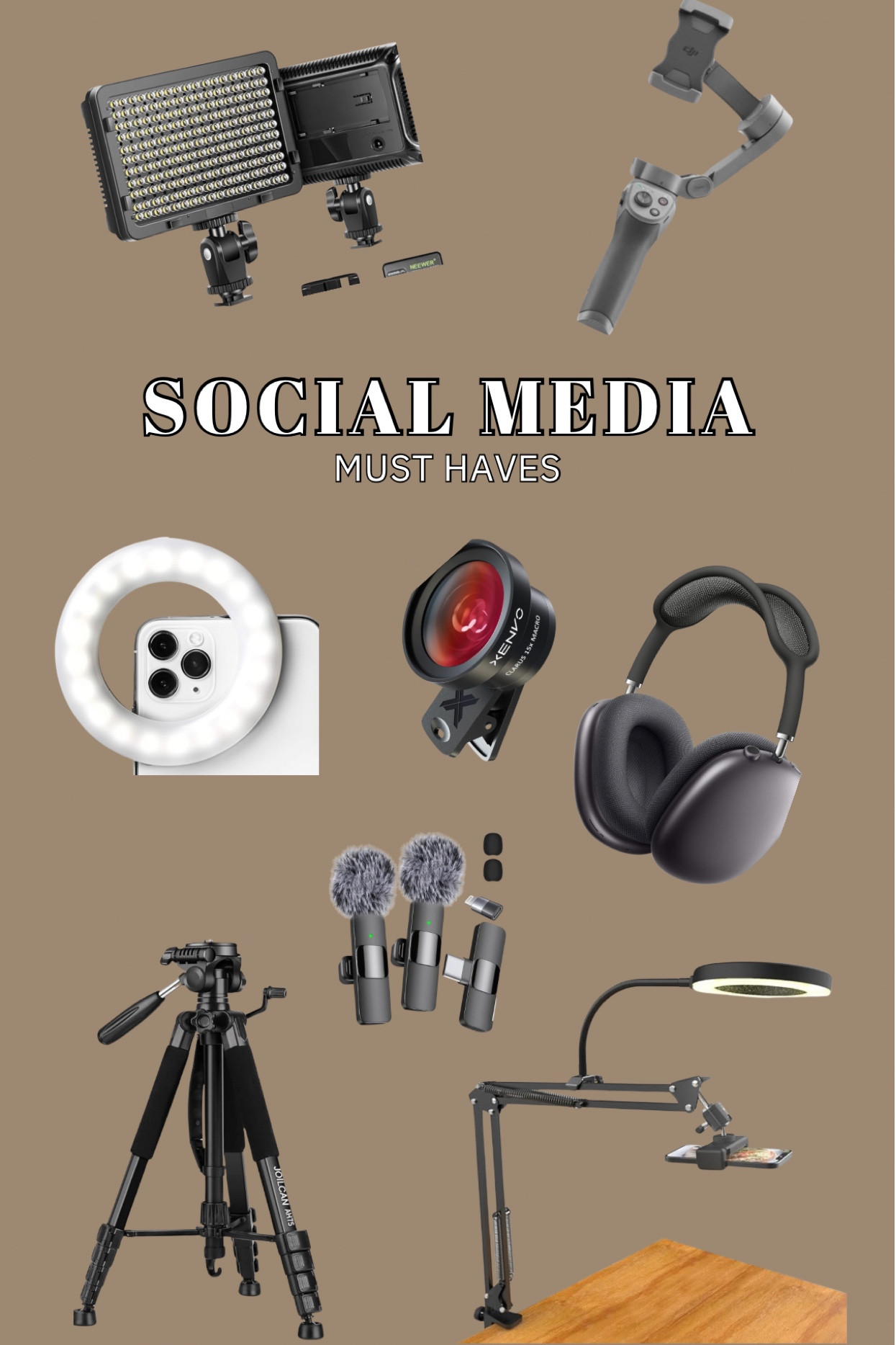 All the tools I use as a social media creator💡🎥📸🎧🤳

#LTKFindsUnder50 #LTKGiftGuide #LTKCyberWeek