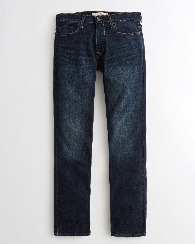 Men's Dark Wash Slim Straight Jeans | Men's Bottoms | HollisterCo.com | Hollister (US)