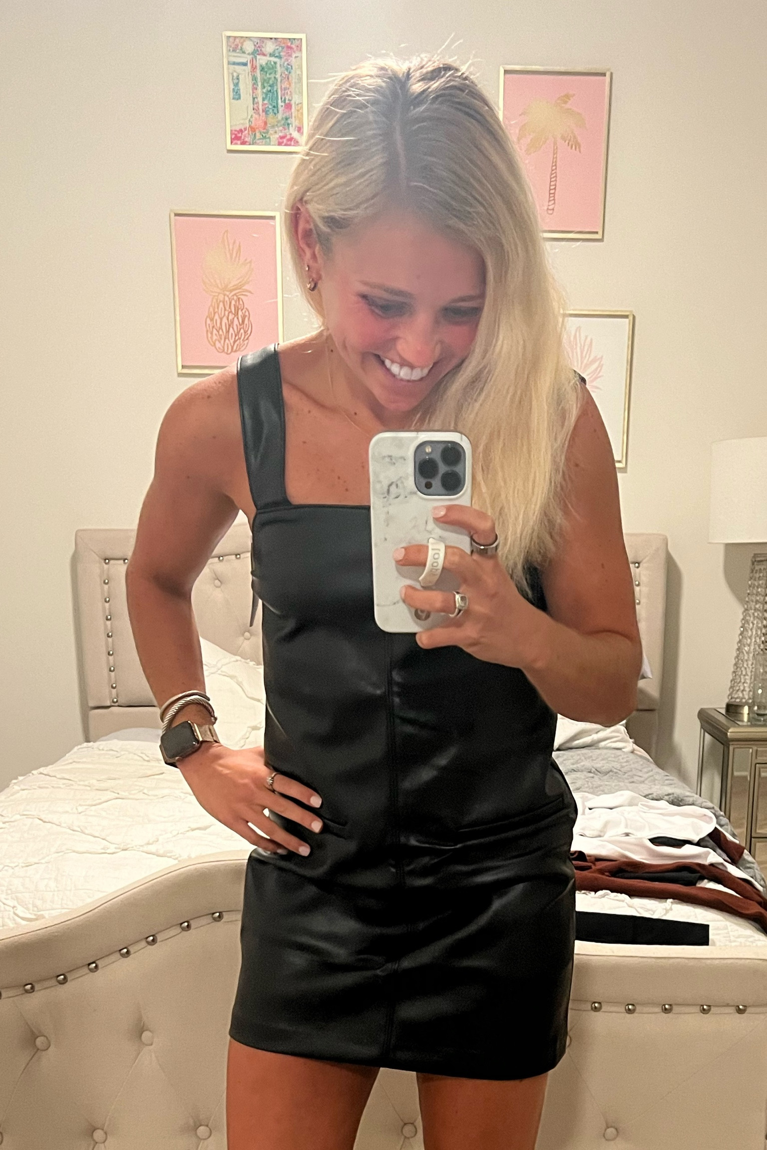 Vegan leather mini dress from abercombie