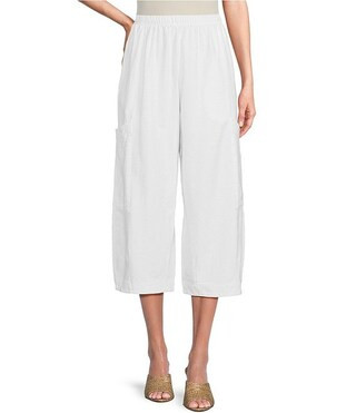 Bryn Walker Pasha Cotton Jersey Patch Pocket Oversized Wide-Leg Pull-On Cropped Pants | Dillard's | Dillard's