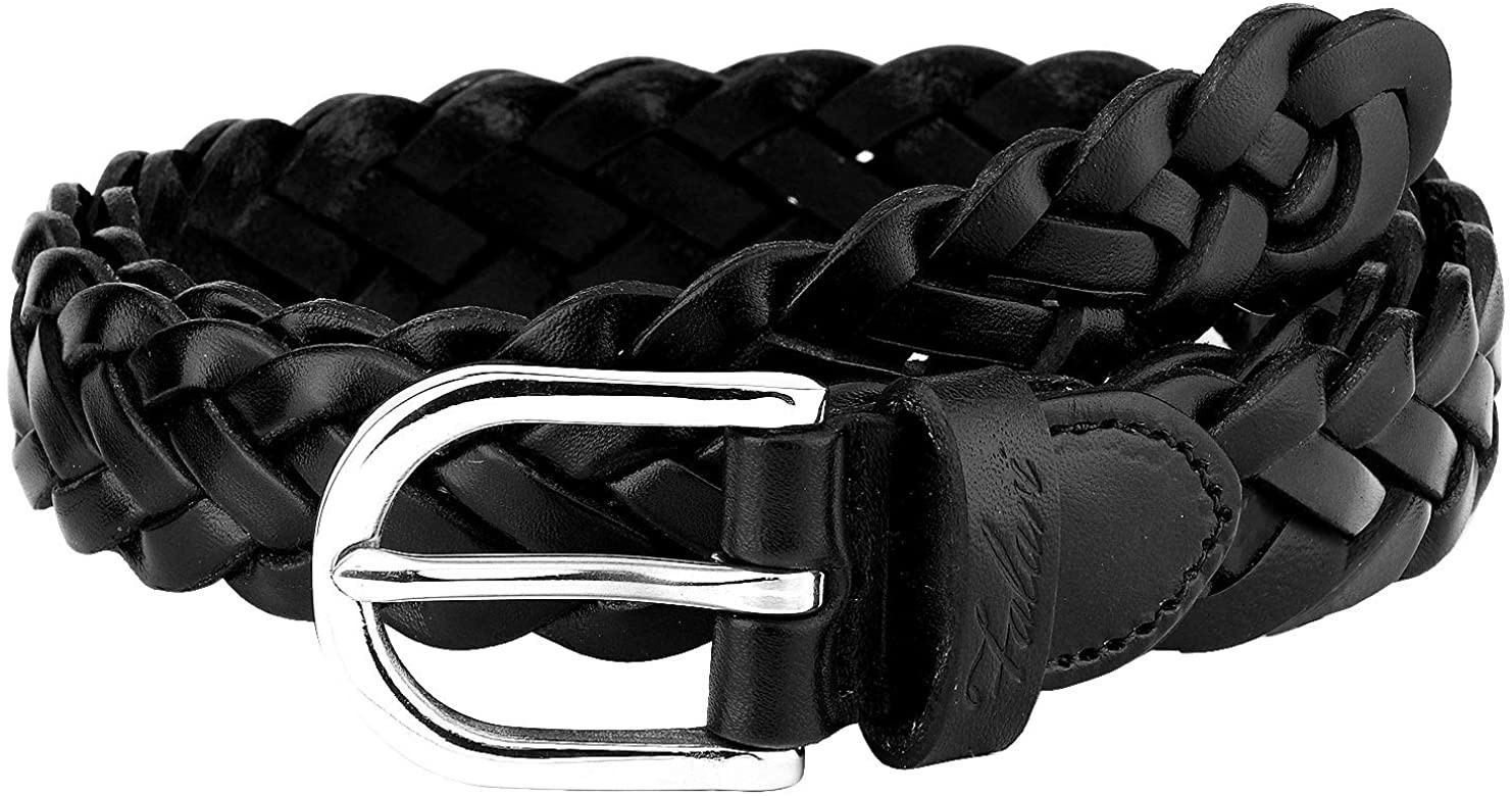 Falari Women's Leather Braided Belt Stainless Steel Buckle 6007-16 Colors | Amazon (US)