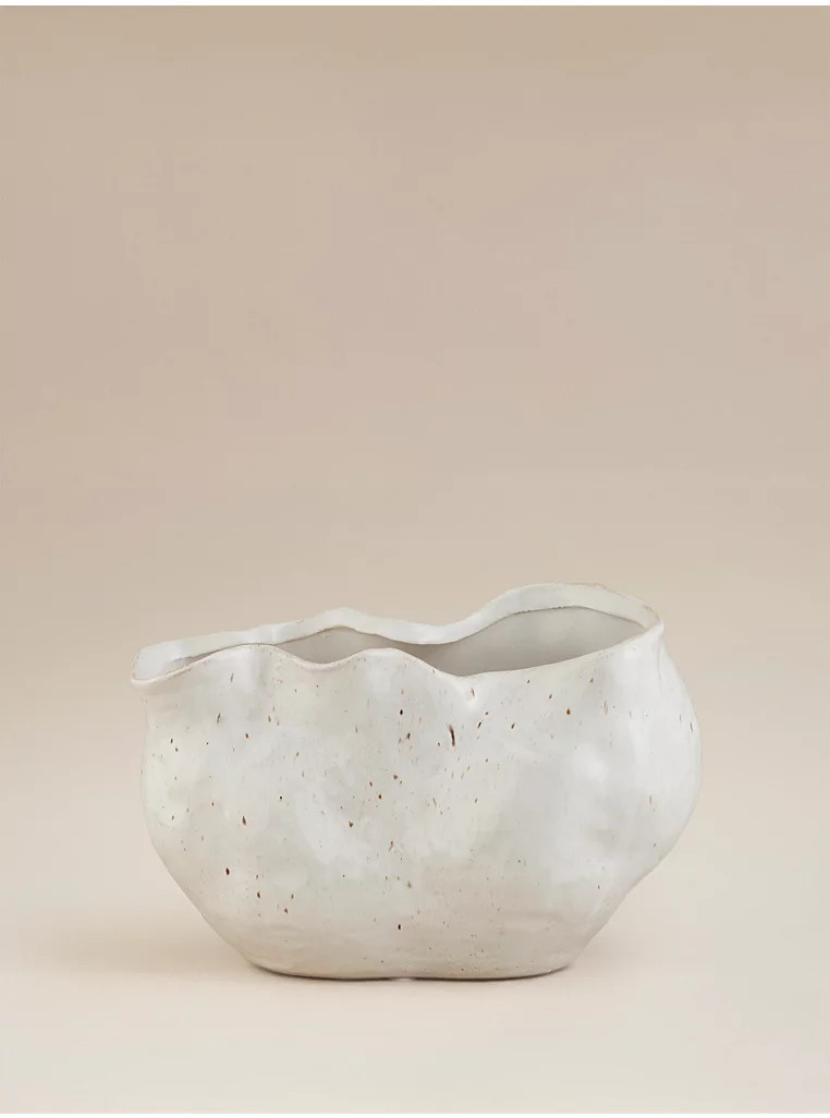 White Large Textured Wave Bowl | George
