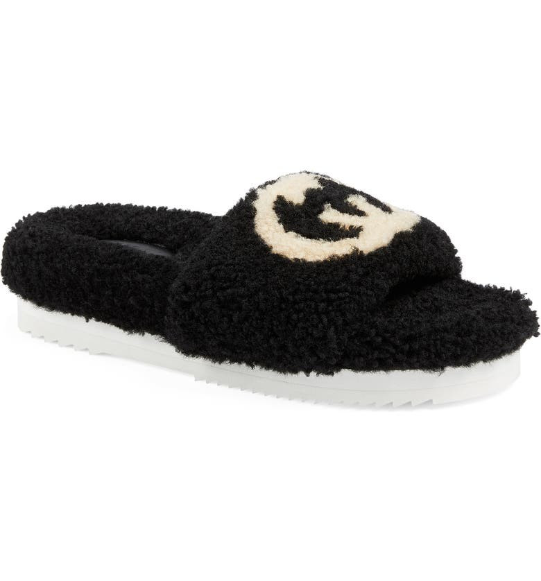 Eileen Logo Genuine Shearling Slide Sandal | Nordstrom