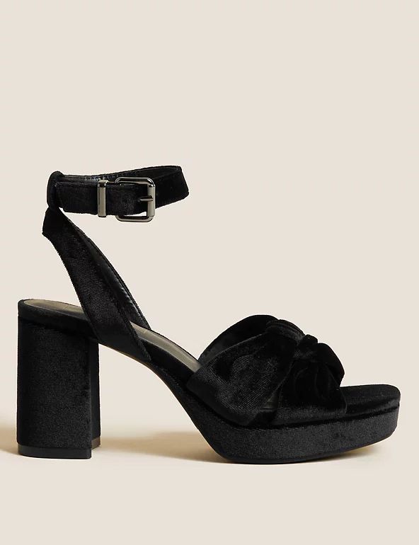 Velvet Knot Ankle Strap Platform Sandals | Marks & Spencer (UK)