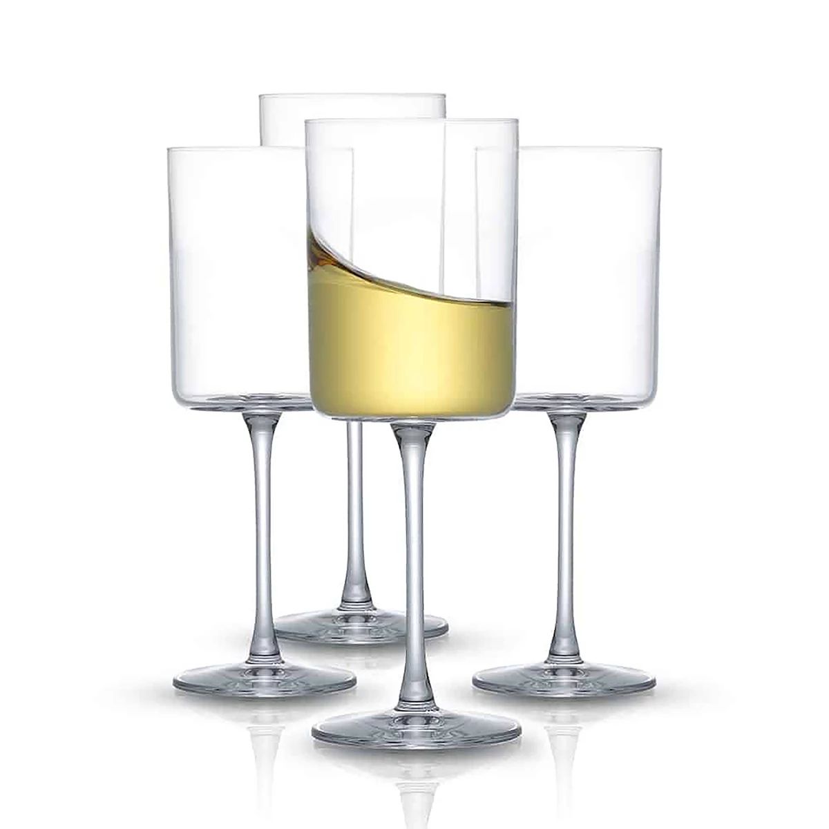 JoyJolt Claire Set of 4 Cyrstal Cylinder White Wine Glasses | Kohl's