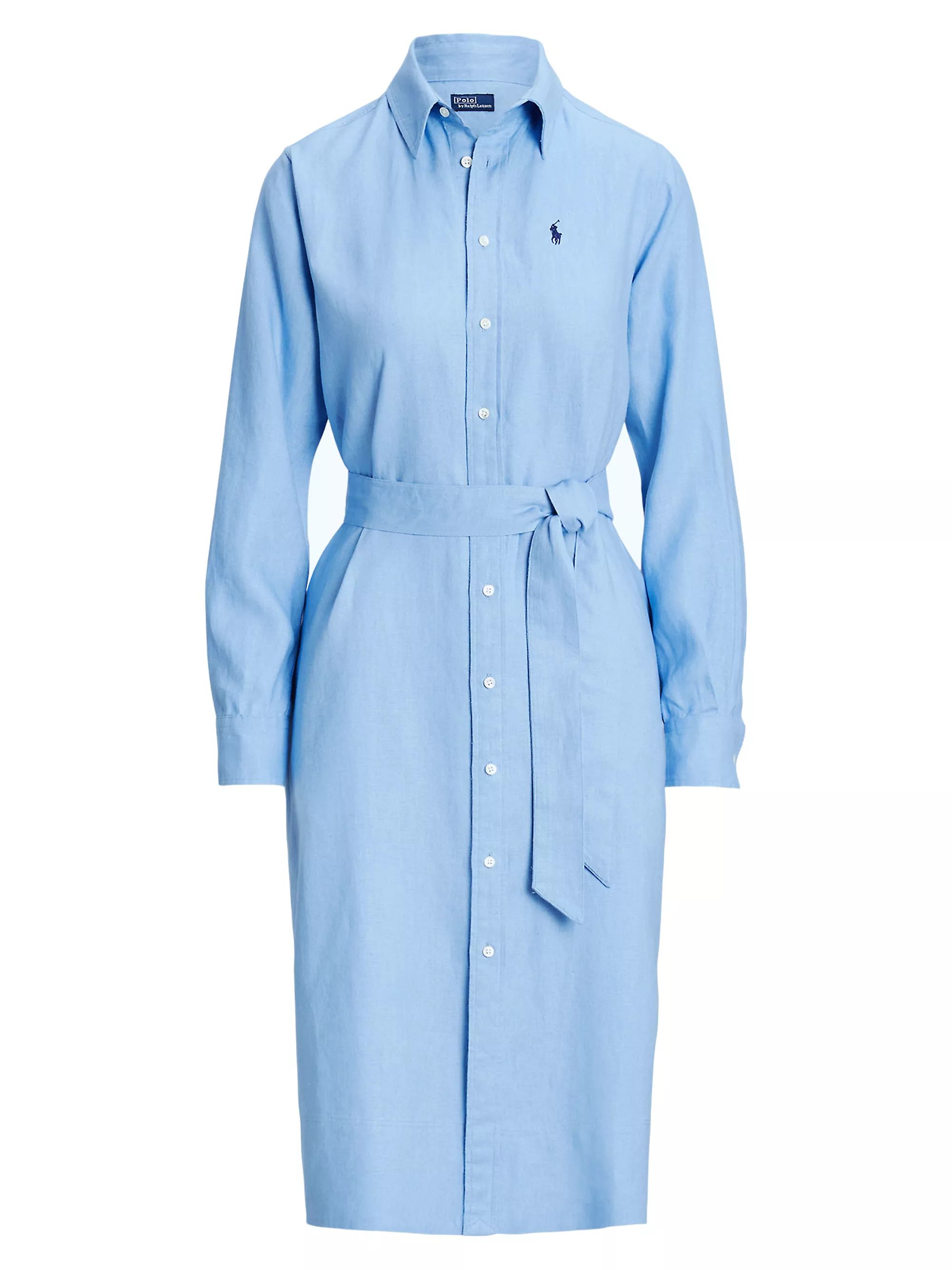 Shop Polo Ralph Lauren Linen Belted Shirtdress | Saks Fifth Avenue | Saks Fifth Avenue