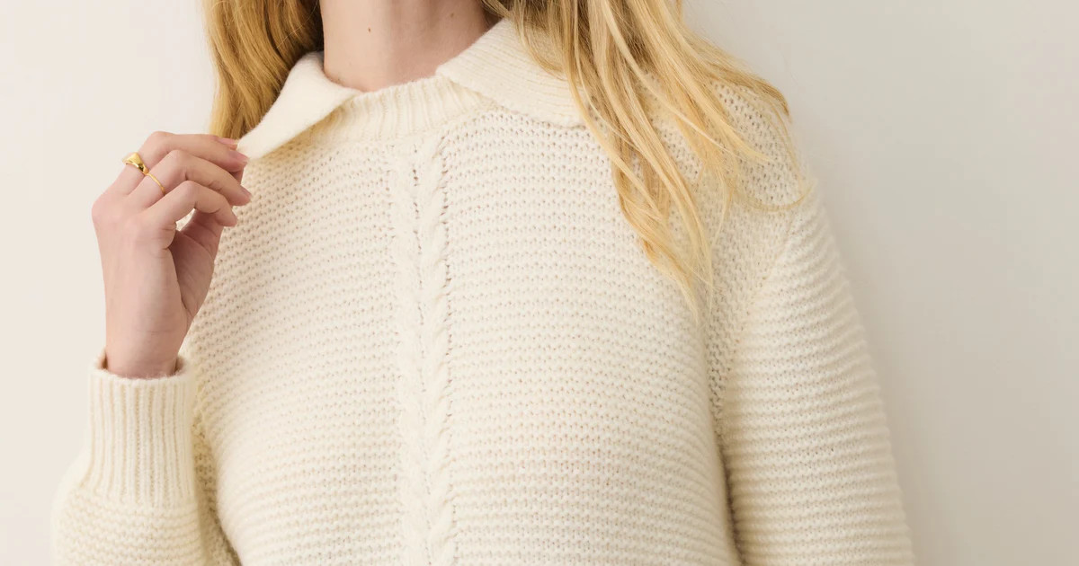 Everly Cable Knit Sweater Polo | Marine Layer