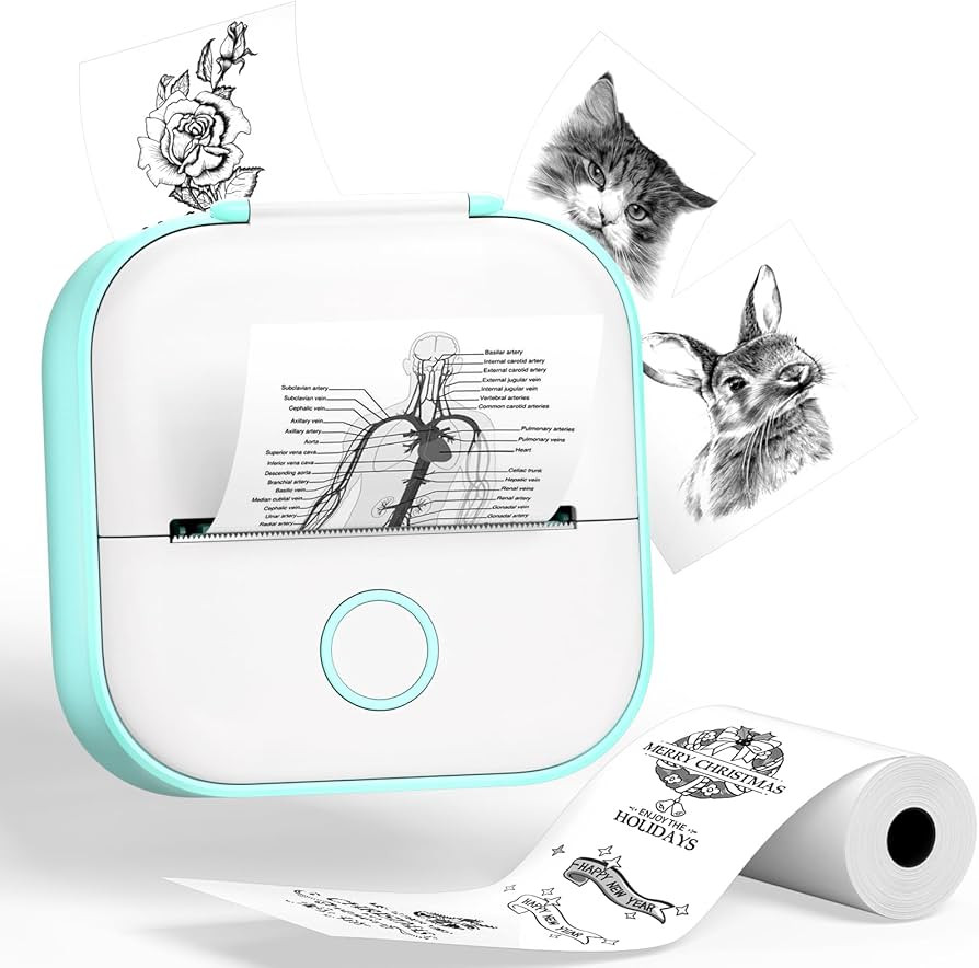 Phomemo Sticker Printer- T02 Print Pods Mini Sticker Printer Maker, Inkless Machine Portable, Blu... | Amazon (US)