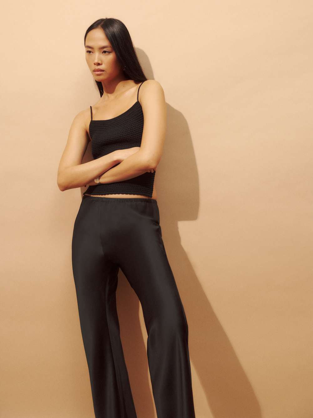 Gale Satin Mid Rise Bias Pant | Reformation (Global)