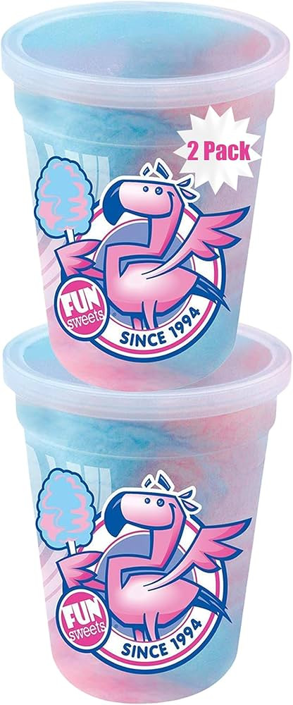 Fun Sweets Cotton Candy 2-Pack - Blue Raspberry and Cherry Swirl Flavor CottonCandy in 1.5 oz Tub... | Amazon (US)