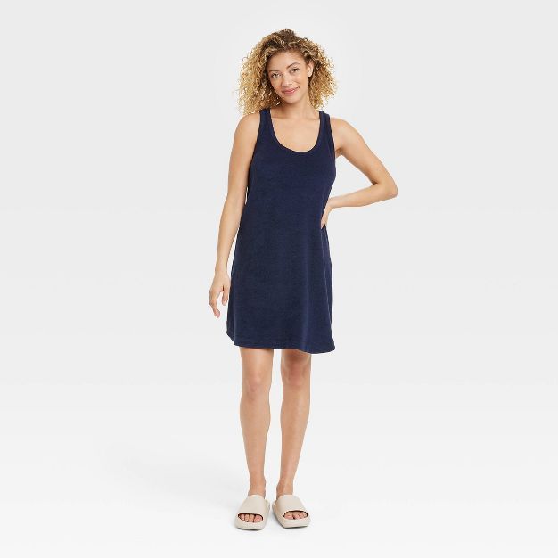 Women's Terry Tank Dress - A New Day™ Navy Blue | Target