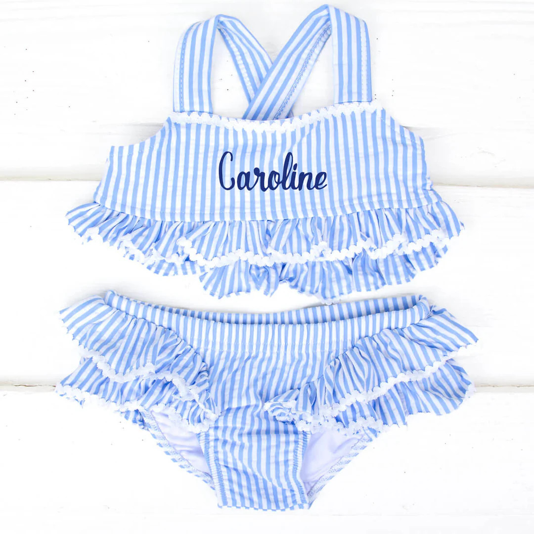 Santorini Blue Two Piece Swimsuit | Classic Whimsy