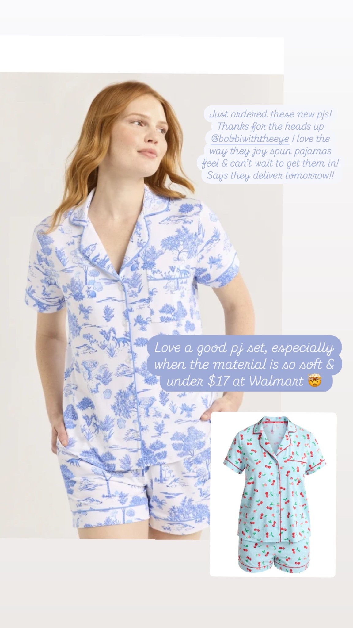 The cutest button up two piece pajama set! Under $17 at walmart! 

Love the blue and white pattern and also got another set bc I love the Joy spun fabric so I know they’ll be comfy!! 🙌🏼 thanks for the heads up @bobbiwiththeeye 👍🏼

#LTKSpringSale mom style, grand millenial style, grand millennial blue and white pajamas, nursing friendly pjs, postpartum clothes 

#LTKSaleAlert #LTKFindsUnder50 #LTKSeasonal