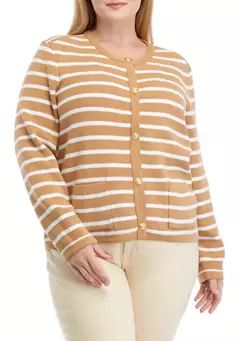 Plus Size Button Cropped Cardigan | Belk