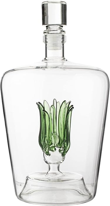 Tequila Aloe Decanter With Agave Plant, Straight Design, Glass Design Decanter Perfect For Bar or... | Amazon (US)