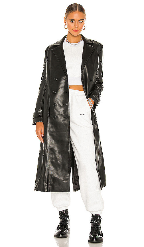 Bardot Faux Leather Trench Coat in Black. Size XL. Also in Aus 8 / US XS. | Revolve Clothing (Global)