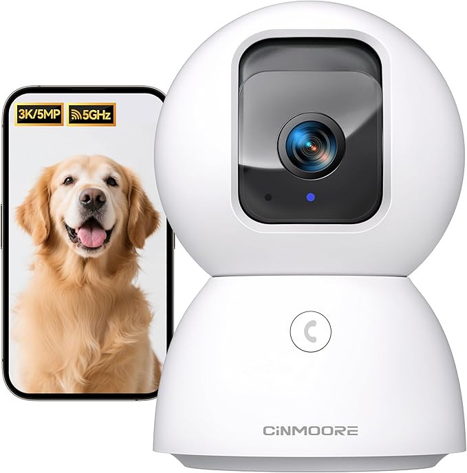 5G Security Camera Indoor, 3K Pet/Dog Camera with Speaker/Phone App, PTZ WiFi Baby Monitor Camera... | Amazon (US)