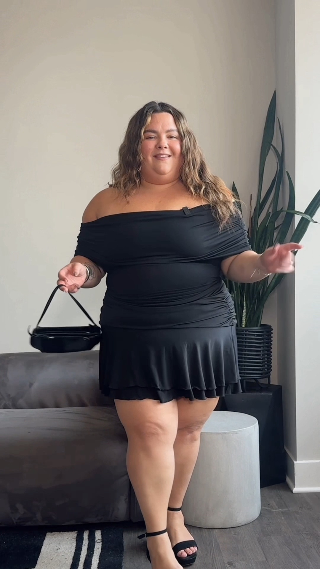 Plus size date night fit 
- black mini drop waist dress: Torrid size 2 (I think a size 3 would fit me better)
- platform block heels: Torrid 
- brown active wear set: Torrid size 2

#LTKMidsize #LTKPetite #LTKPlusSize