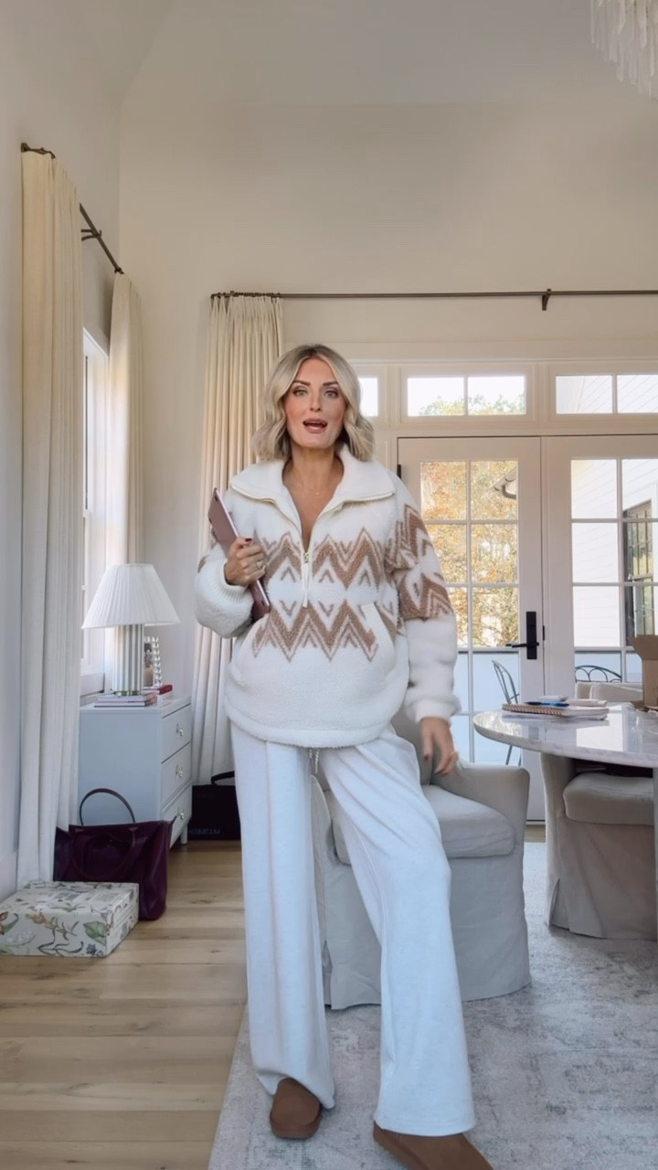 I have been loving this Sherpa fleece pullover! It’s perfect for the holidays! I love the neutral fair isle print! This would be a great pullover to bring on a trip skiing or to the mountains! Also, these pants are SO good! Truly so comfortable! Wearing S in pullover & M in pants!

Loverly Grey, Varley, loungewear, lounge pants, sweatpants, Sherpa fleece pullover, gift ideas for her, Christmas gifts 

#LTKStyleTip #LTKGiftGuide