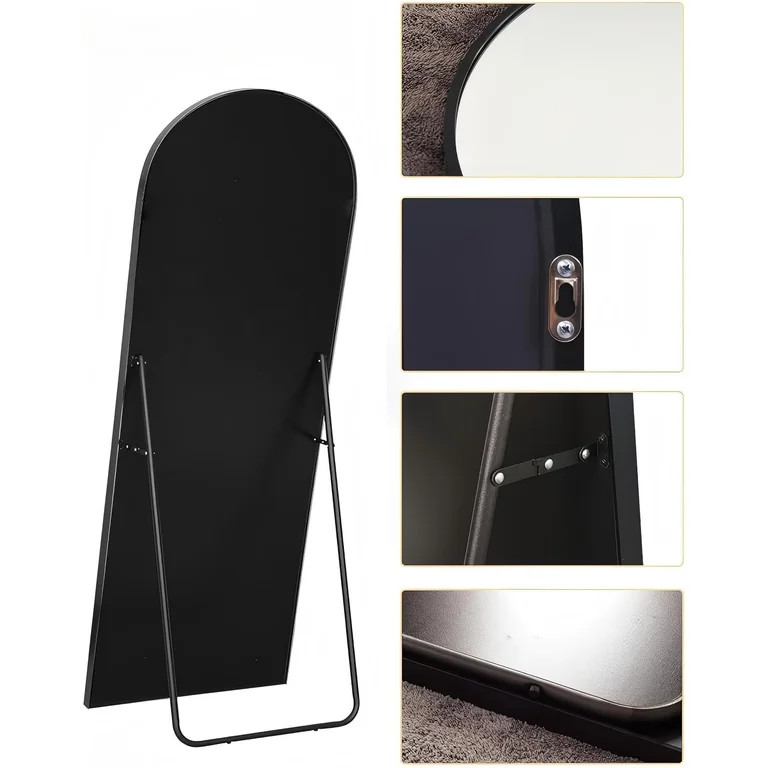 BEAUTYPEAK 71"x27.1" Arch Full Length Mirror Oversized Floor Mirrors for Standing Leaning, Black | Walmart (US)
