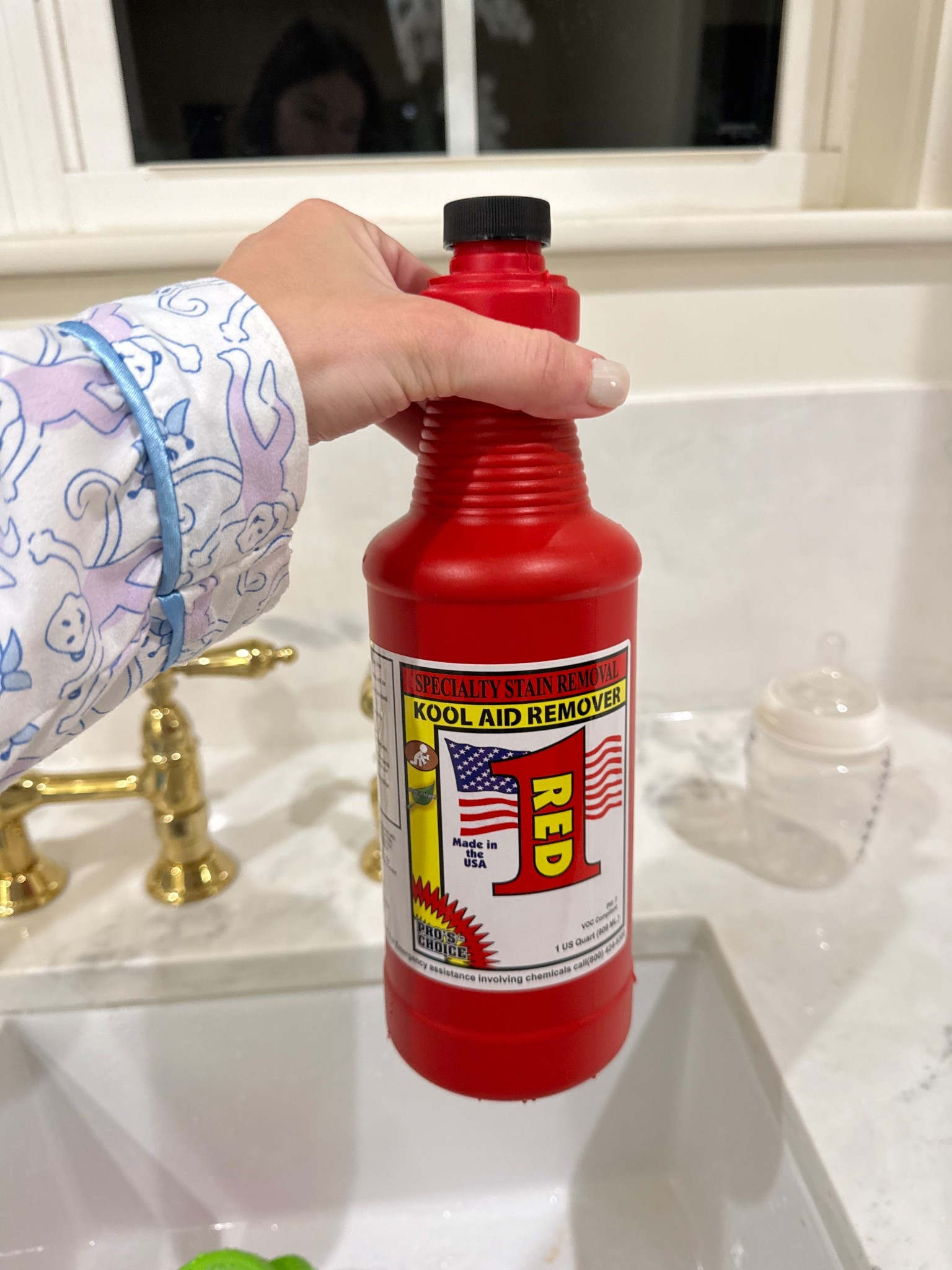 Red juice/ koolaid stain remover!! Biggest life hack! 