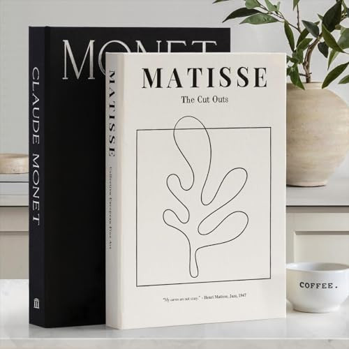 innoicco Decorative Book for Home Decor - Aesthetic Fake Books for Coffee Table Decoration - Set of 2 Linen Faux Book for Room Bookshelf Decor - Fake Books Storage Box for Photo and Keepsake | Amazon (US)