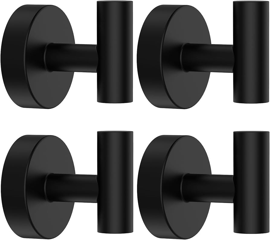 Towel Hooks, 4 Pack Towel Hooks for Bathrooms, Heavy-Duty Towel Hook for Bathroom Wall Mounted, S... | Amazon (US)