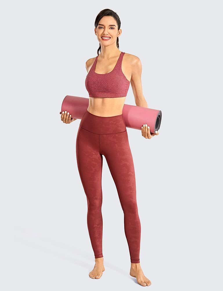 CRZ YOGA Women's Strappy Sports Bras Fitness Workout Padded Yoga Bra Criss Cross Back | Amazon (US)