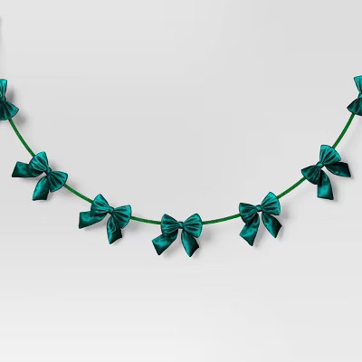 Christmas Velvet Bow Garland Green - Wondershop™ | Target