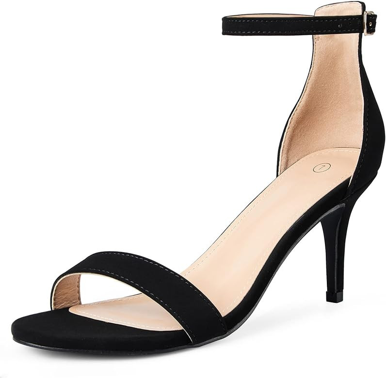 mysoft Women's Stilettos Classic Strappy Open Toe Pump Heel Sandals | Amazon (US)