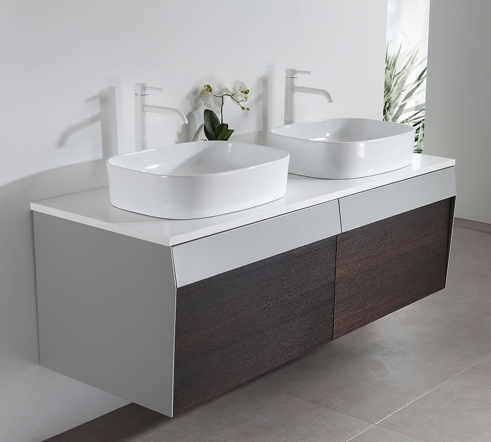 Roux 55" Double Sink Floating Vanity | Pottery Barn (US)