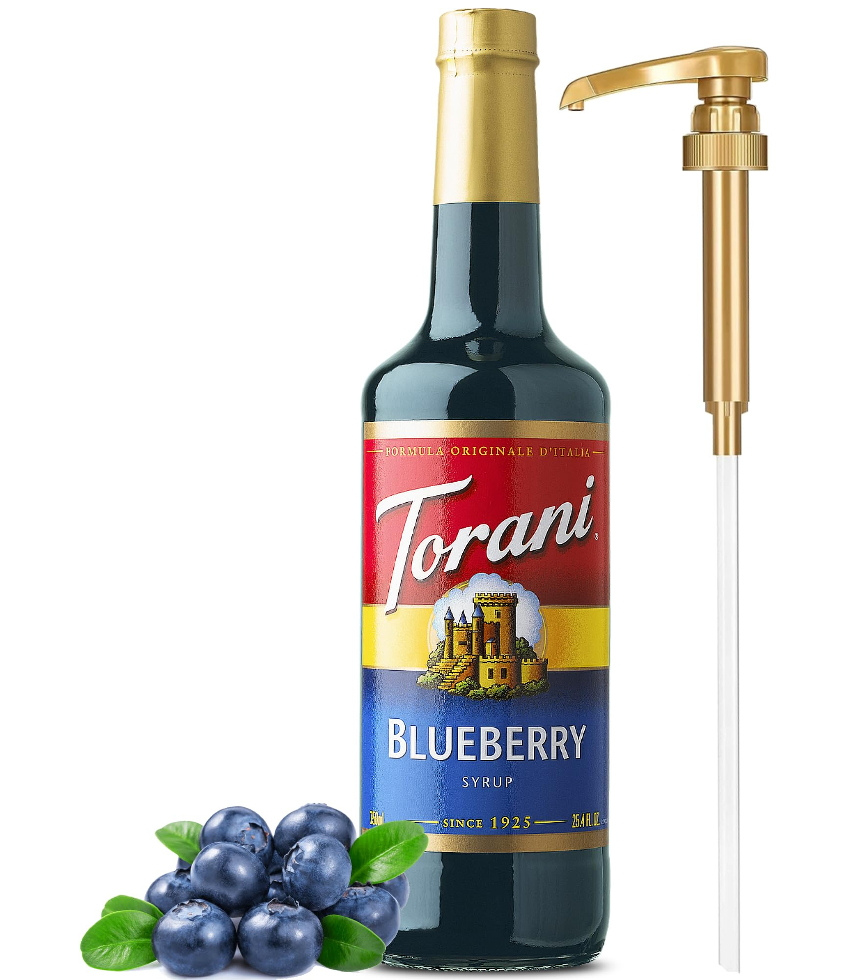 Blueberry Syrup for Drinks 25.4 Ounces Torani with Little Squirt Syrup Pump | Amazon (US)