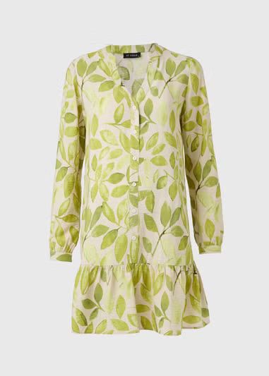 Et Vous Green Leaf Print Popover Mini Dress - Size 8 | Matalan (UK)