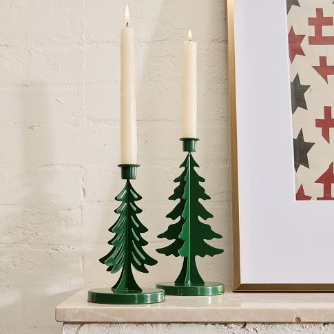 Metal Tree Silhouette Taper Holders | West Elm (US)