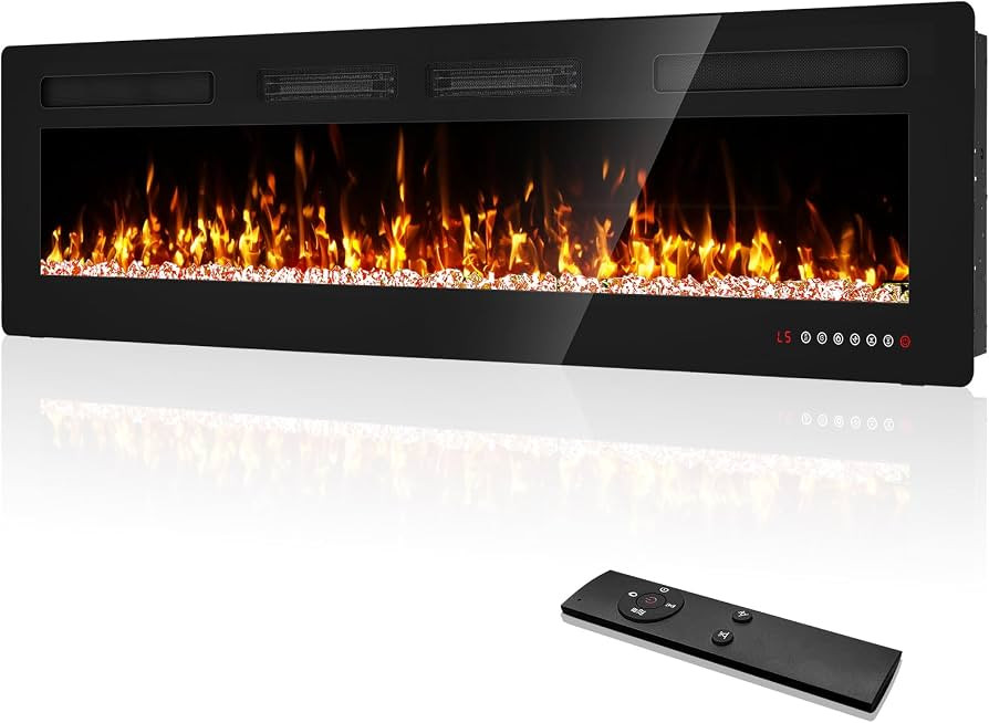 72 inch Ultra Thin Electric Fireplace Inserts and Wall Mounted with Remote Control & Touch Screen... | Amazon (US)