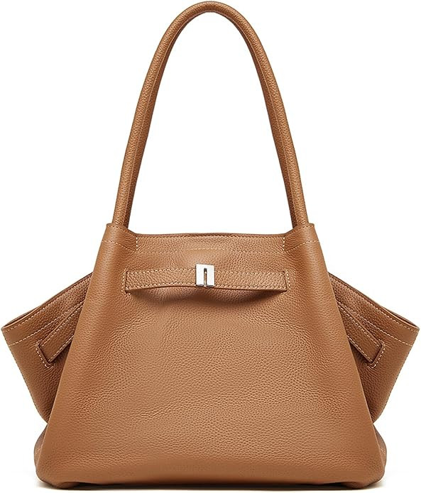 Leather Tote Bags for Women, Spacious Work Tote with Magnetic Closure Pocket, Minimalist Office B... | Amazon (US)