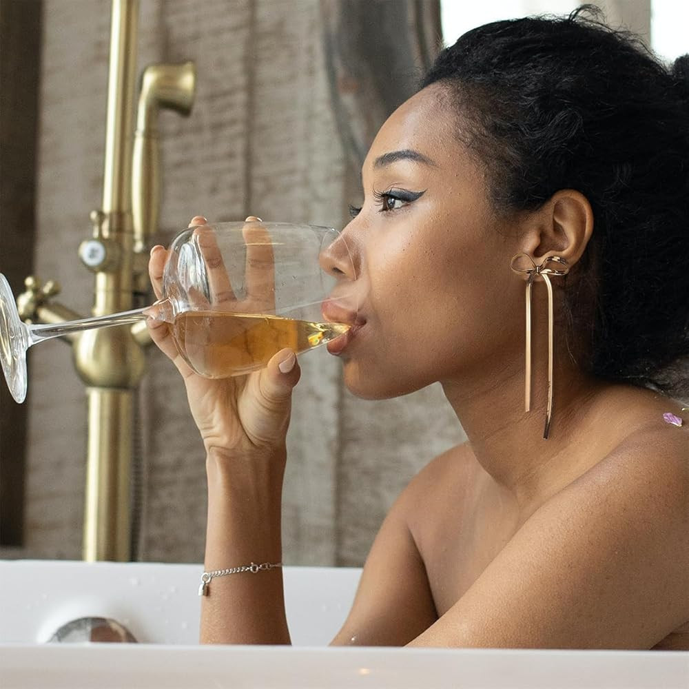 Gold Long Snake Chain Bow Dangle Drop Tassel Earrings for Women Statement Ribbon Fringe Waterfall... | Amazon (US)