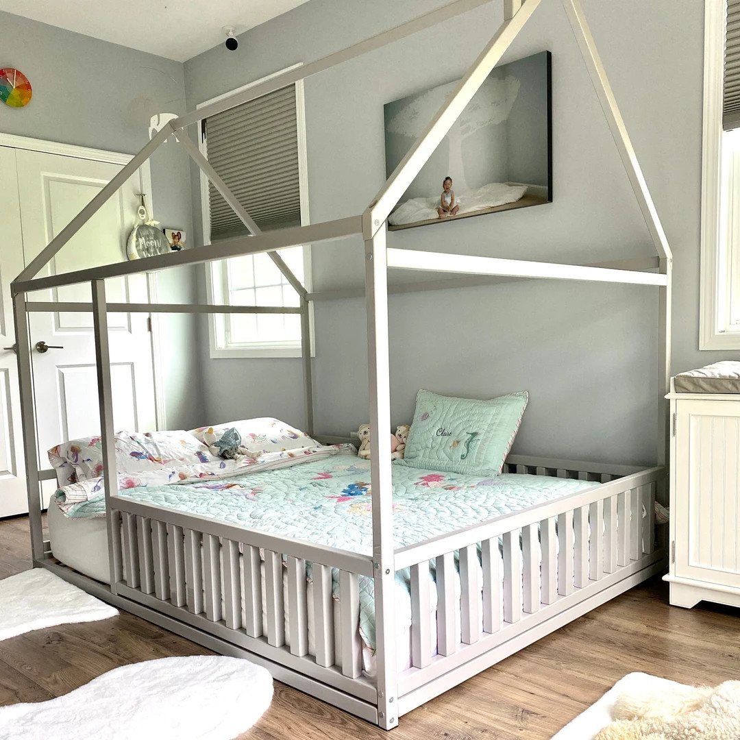 Full Size / Queen Size Platform Bed Loft Bed Wooden House Bed - Etsy | Etsy (US)